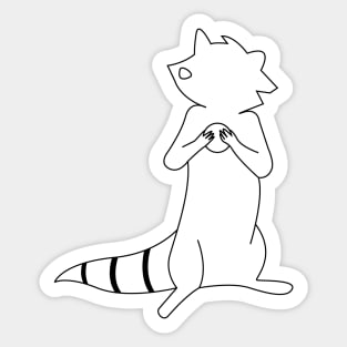 Cute Raccoon with Biscuit Outline Sticker